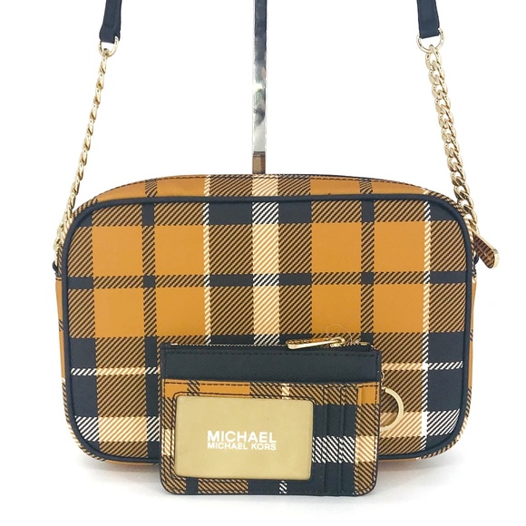 2PCS Michael Kors Plaid JSI EW Crossbody Coin Case - Picture 4 of 8